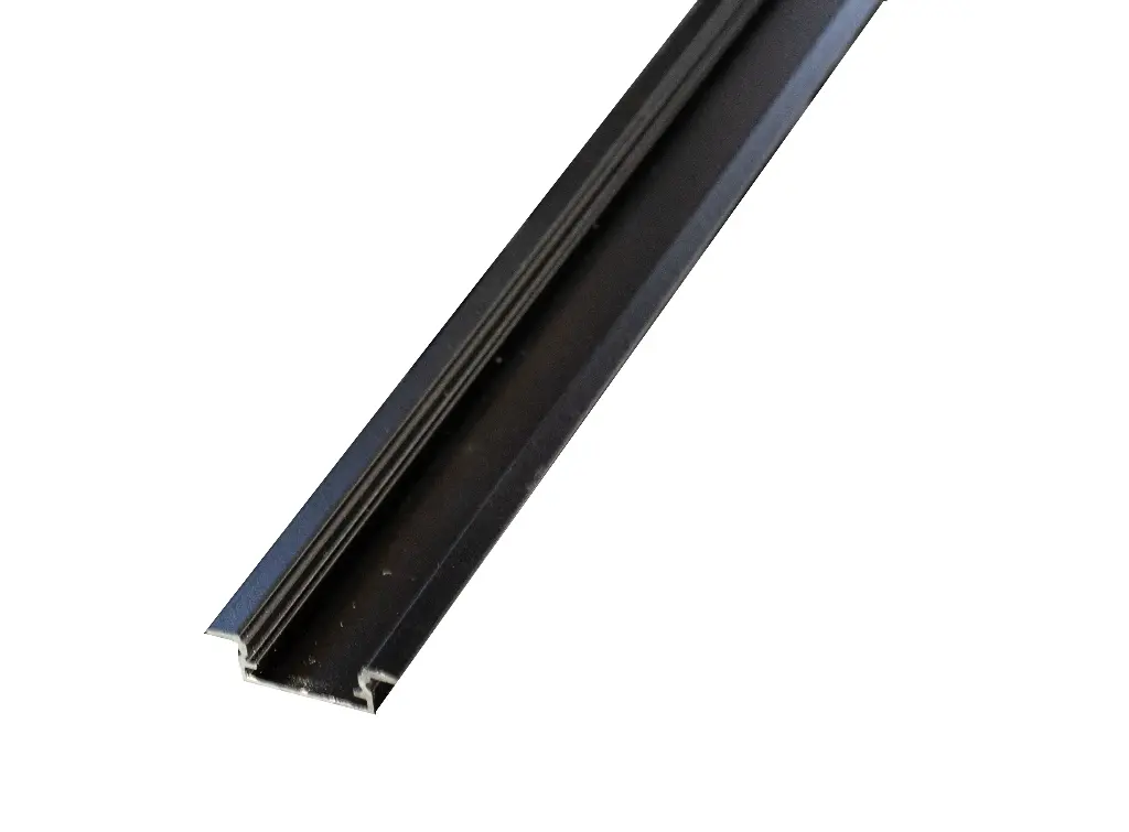 Perfil LED empotrable de 23 mm x 7,8 mm negro