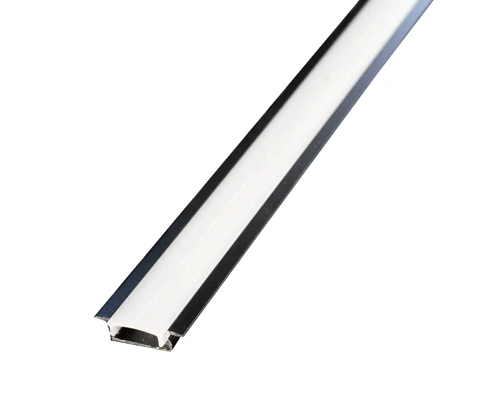 Perfil LED empotrable de 23 mm x 7,8 mm negro