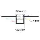 Perfil LED flexible para empotrar en una obra de 52,25 mm x 13,15 mm