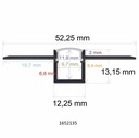 Perfil LED flexible para empotrar en una obra de 52,25 mm x 13,15 mm