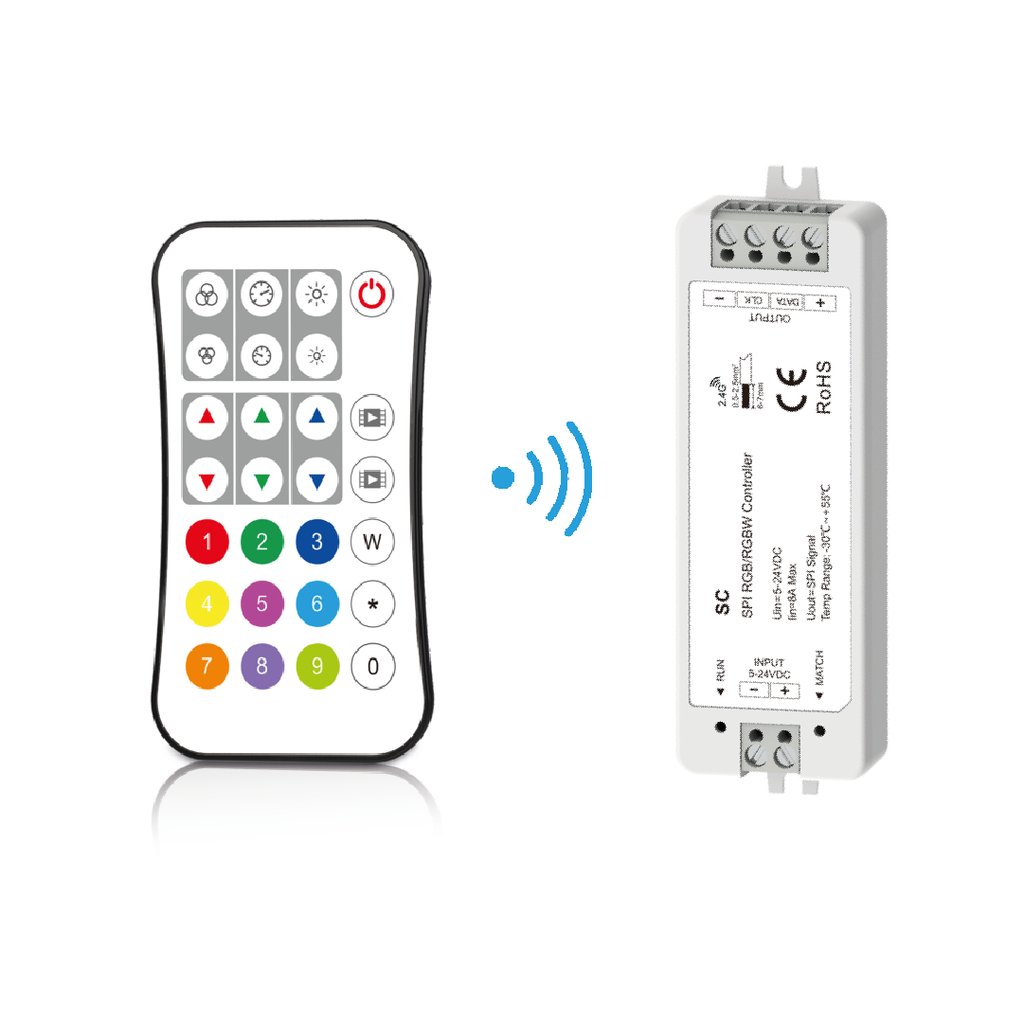 Controlador SPI LED RGB/RGBW con mando 2.4GHz
