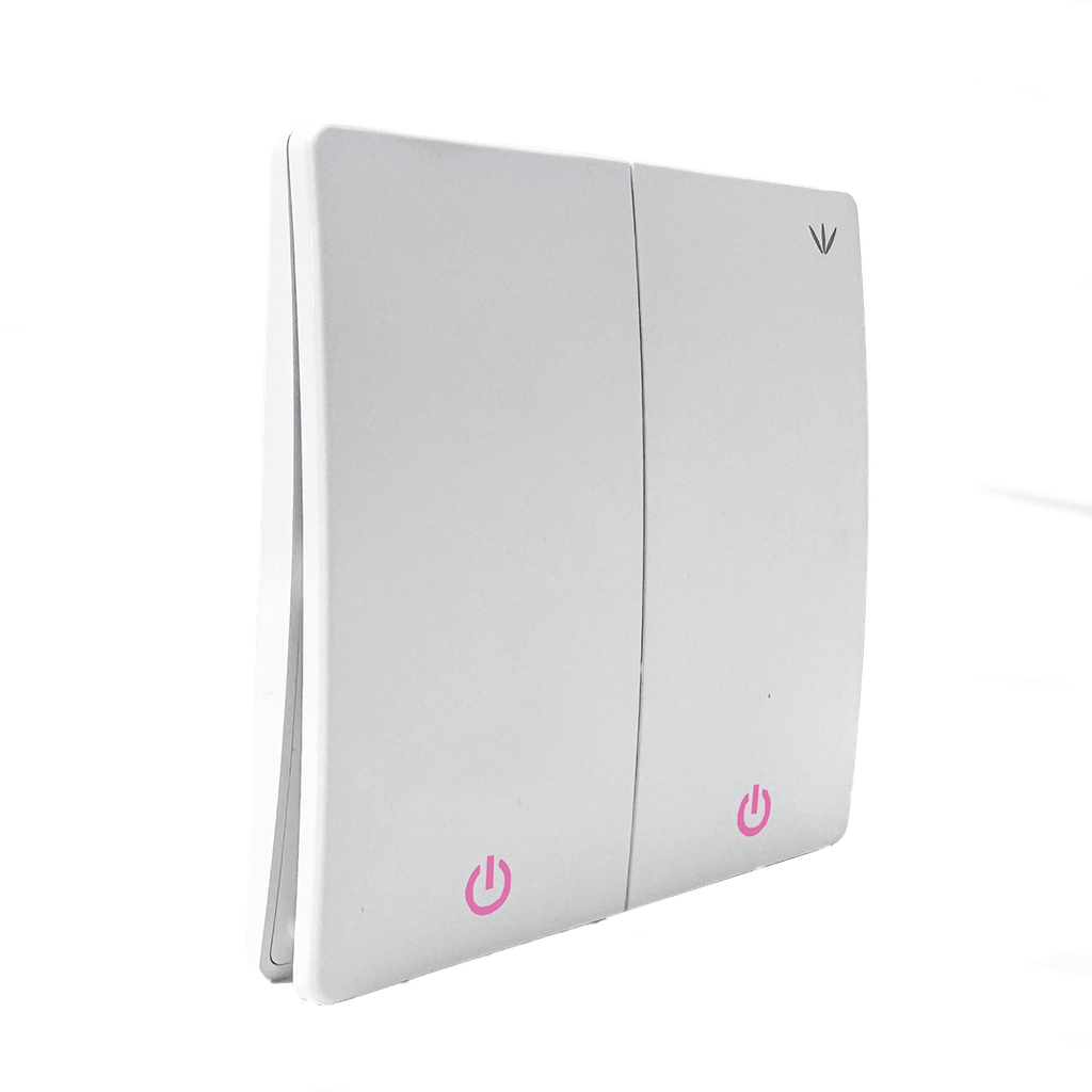 Interruptor inalámbrico blanco de 2 botones
