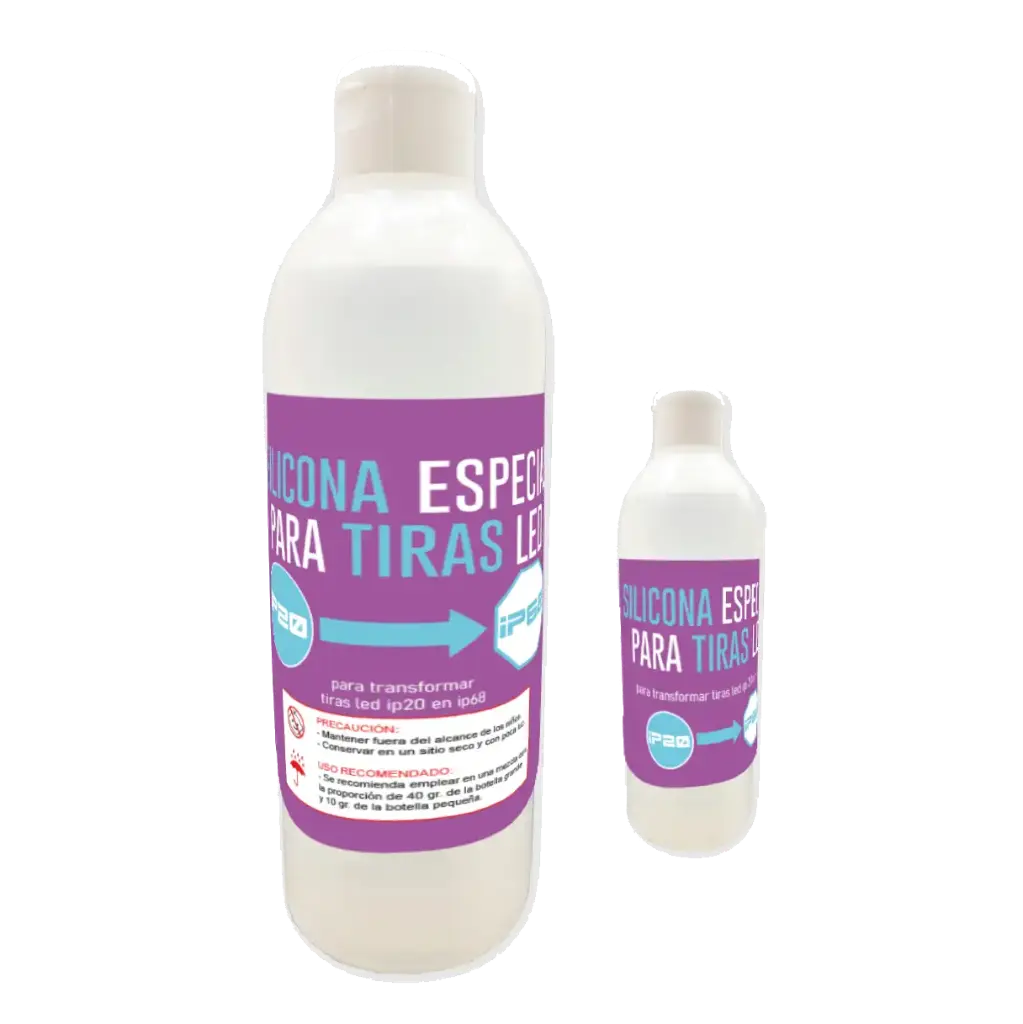 Silicona especial para convertir tiras LED IP20 en IP68. 