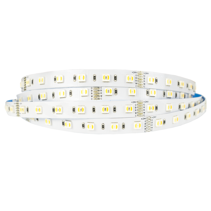 Tira LED RGBWW 21W DC24V IP20 60LEDs/m SMD5050 (5 en 1) RGB+3K+6K 12mm 5m
