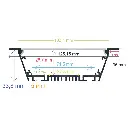 Perfil LED para empotrar de 125,15 mm x 35 mm