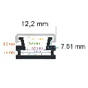 Profilé LED en surface (12,2 mm x 7,61 mm)