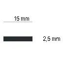 Surface-mounted LED profile (15 mm x 2.5 mm)