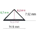 Triangular LED profile (14.57 mm x 7.4 mm)