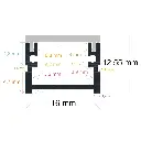 Profilé LED encastrable pour sol intérieur (16 mm x 12,55 mm)