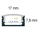 Profilo LED da superficie (17 mm x 7,8 mm)
