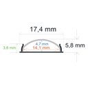 Perfil LED flexible de superficie de 17,4 mm x 5,8 mm