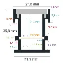 Recessed LED profile for outdoor floor (21.8 mm x 25.8 mm)