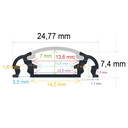 Profilo LED da superficie (24,77 mm x 7,4 mm)