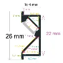 LED profile for furniture, especially kitchen furniture (26 mm x 10.4 mm)