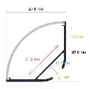 Hanging LED profile with curved diffuser, 29.8 mm x 29.8 mm