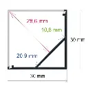 LED corner profile with right-angled diffuser 30 mm x 30 mm