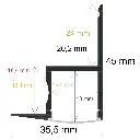 Perfil LED para empotrar en una obra de 35,5 mm x 45 mm