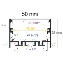 Perfil LED de superficie con opción colgante de 50 mm x 35 mm