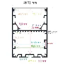 Profilé LED suspendu ou en saillie, 49,78 mm x 70 mm