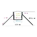 Perfil LED para empotrar en una esquina de 53,5 mm x 23,82 mm