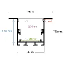 Perfil LED para empotrar o colgar de 56 mm x 35 mm