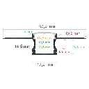 LED profile for recessed installation, 57.2 mm x 14.5 mm