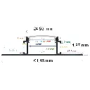 Perfil LED para empotrar en una obra de 61,45 mm x 14,97 mm