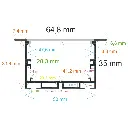 Perfil LED empotrable de 64,8 mm x 35 mm