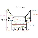 Konkaves eingebautes LED-Profil für Decken oder Wände, 65,01 mm x 45 mm