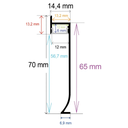 Profilé LED pour plinthes de 70 mm x 14,4 mm