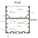 Perfil LED colgante de 70 mm x 80 mm