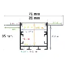 Perfil LED para empotrar en una obra con opción colgante de 75 mm x 35 mm