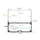 Surface LED profile with hanging option, 80 mm x 75.2 mm