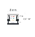 Perfil LED extrafino de superficie de 8 mm x 7,51 mm