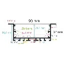 Perfil LED para empotrar de 90 mm x 32 mm