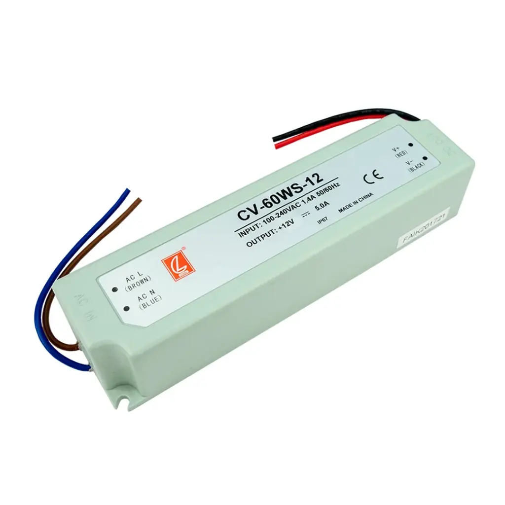Fuente de alimentación para tiras LED 60W DC12V IP67
