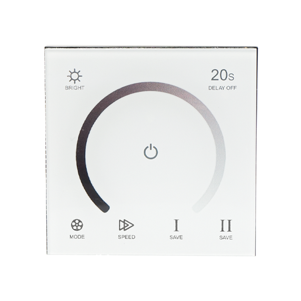 Controlador táctil empotrable monocolor para tiras LED DC12V: 144W / DC24V: 288W