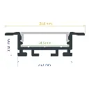 Perfil LED para empotrar de 38 mm x 11 mm