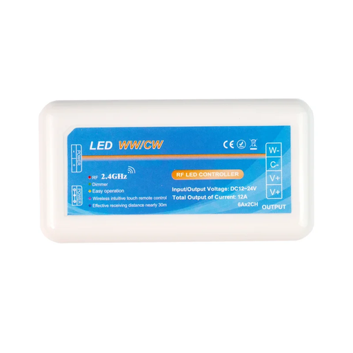 [188621] Controlador 2.4GHz. para tiras LED bicolor (4 zonas máx.) DC12V: 192W / 24V:384W