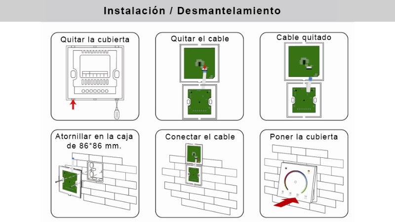 instalación de controladores empotrables