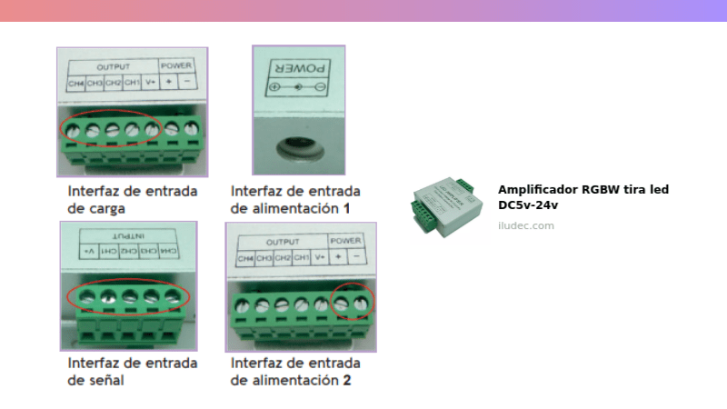 forma de conexión tira led