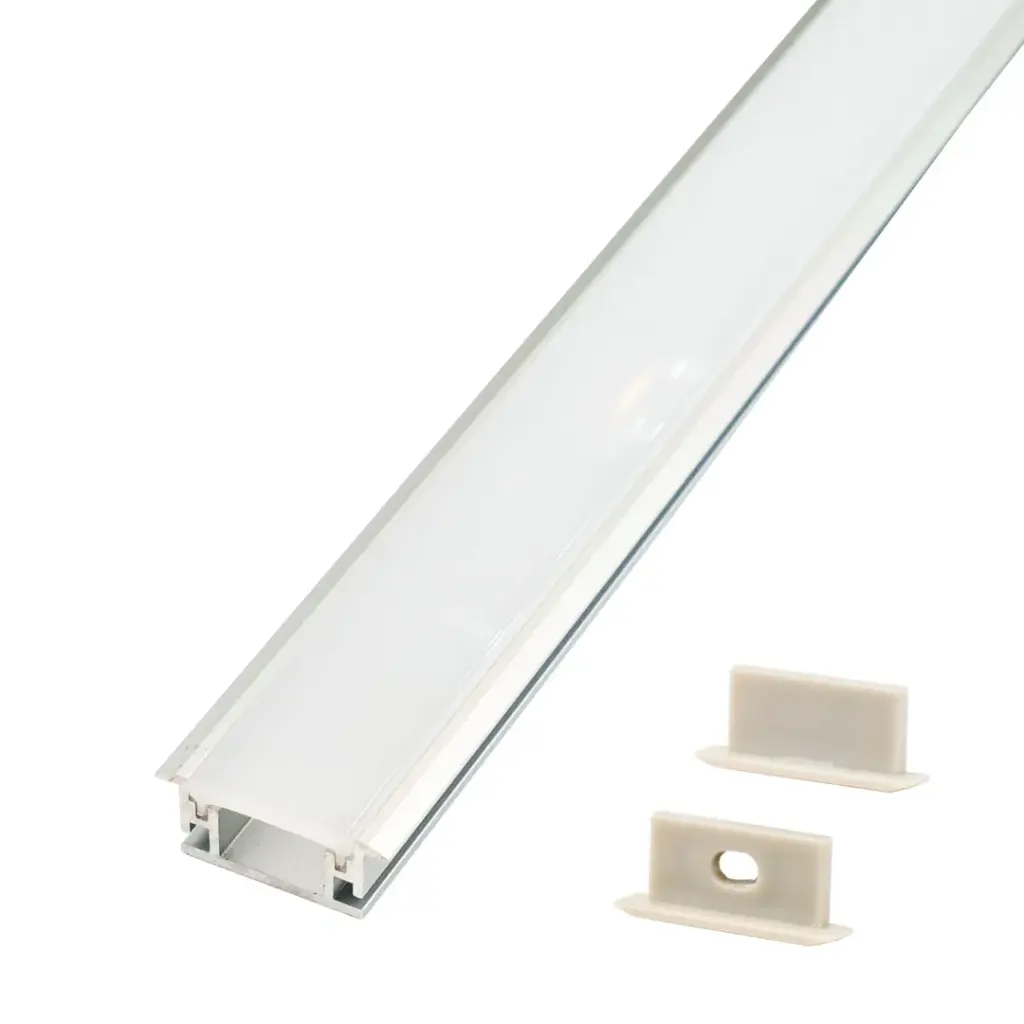 Perfil LED empotrable en el suelo de exteriores de 27,2 mm x 11 mm