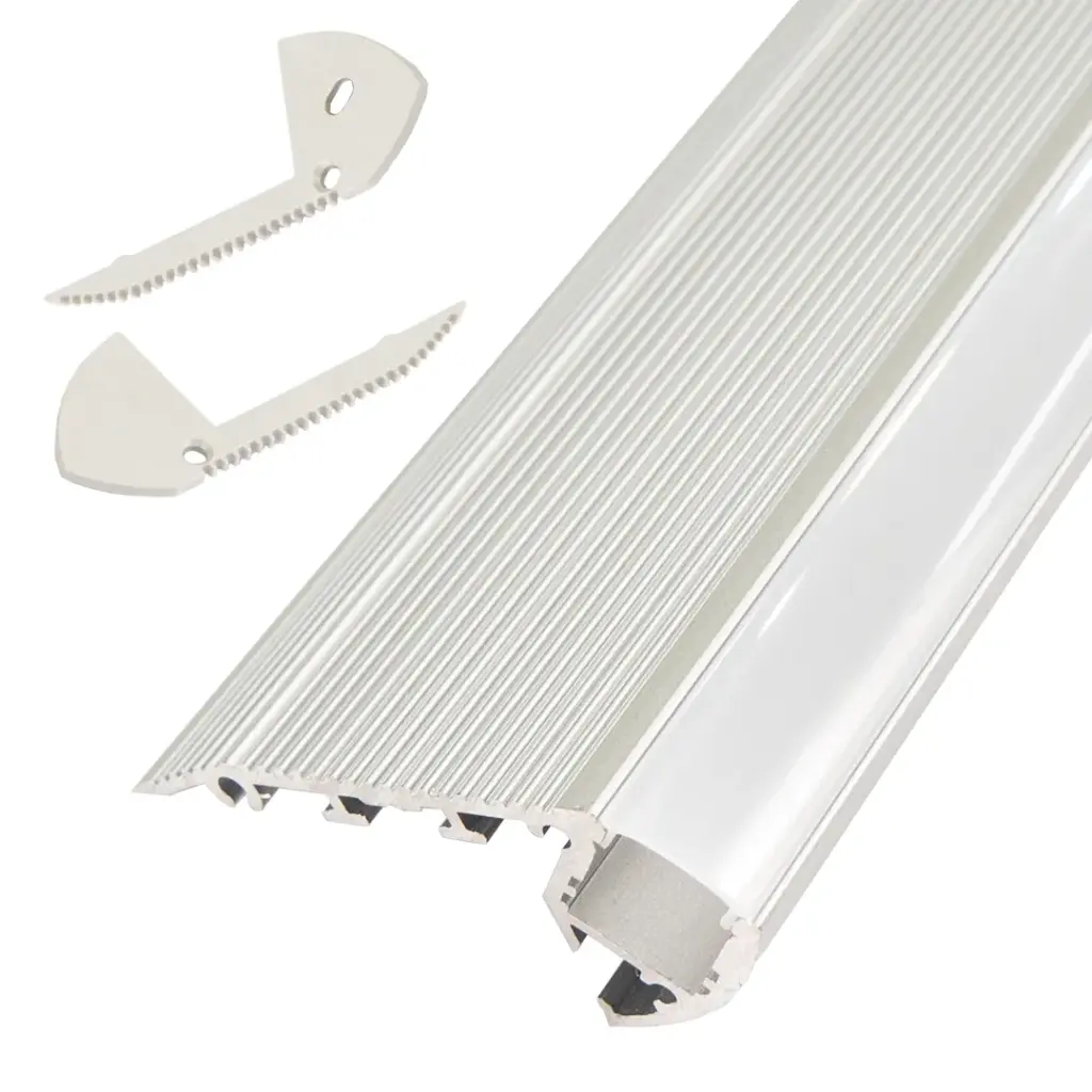 Perfil LED para escaleras de 66,32 mm x 26,97 mm