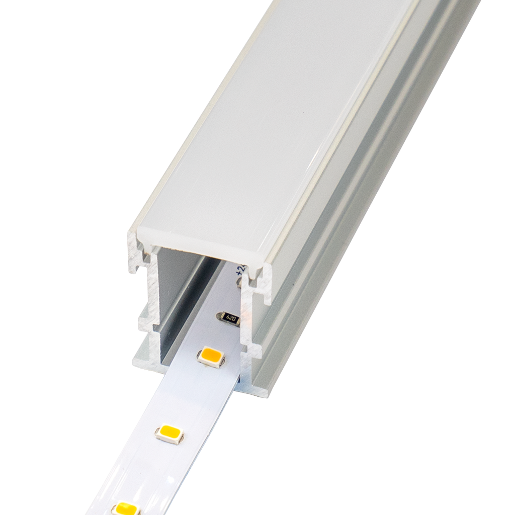 Perfil empotrable tira LED IP44 26x21mm - 2 metros