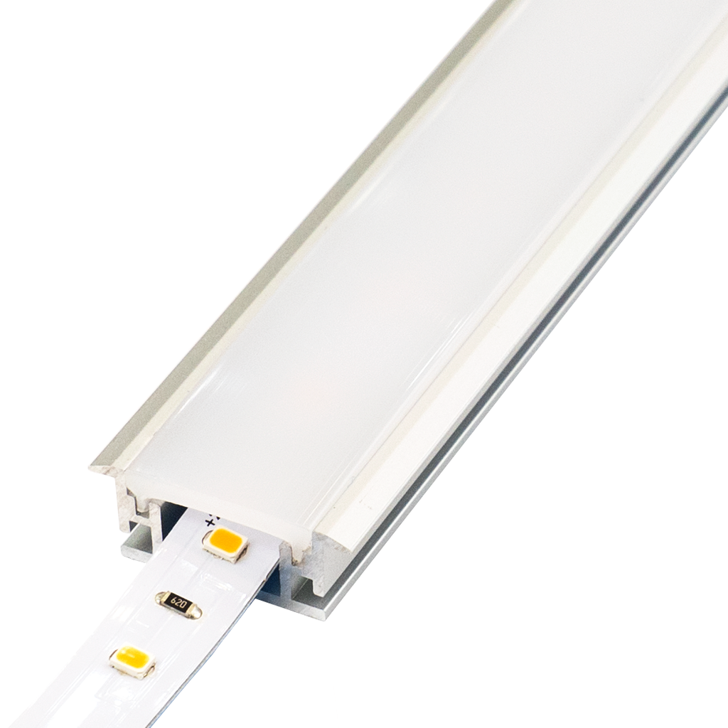 Perfil empotrable tira LED IP44 26x21mm - 2 metros