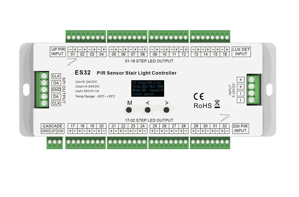 Controlador para escalera con sensor PIR. E32