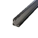 Perfil LED de esquina reforzado y con embellecedores de 25,21 mm x 16,91 mm negro