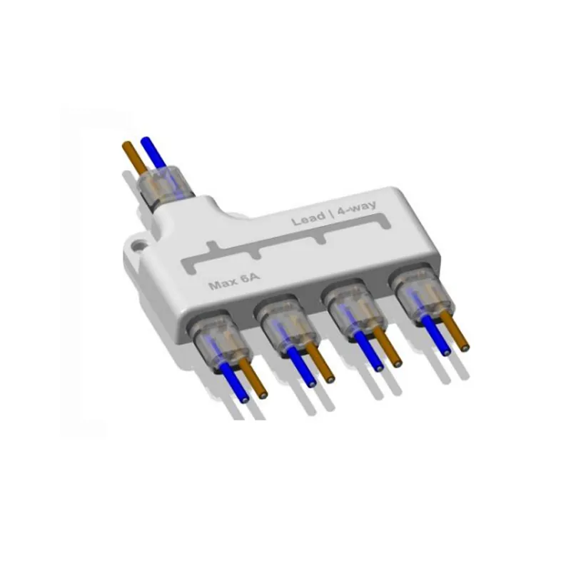 ﻿Conector de cables de 4 entradas para tiras LED de dos hilos﻿