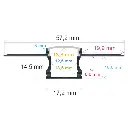 Perfil LED flexible para empotrar en una obra de 57,2 mm x 14,5 mm con difusor de silicona