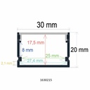 Perfil LED flexible de superficie de 30 mm x 20 mm